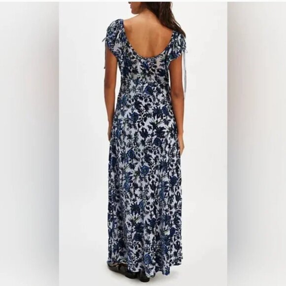 Free People NWT Fawna Floral Burnout Midi Velvet Dress size L - Picture 3 of 9